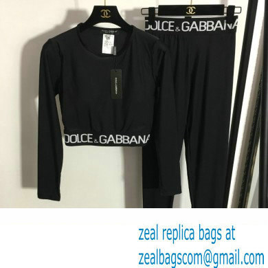 D & G logo printed sports suit black 2022